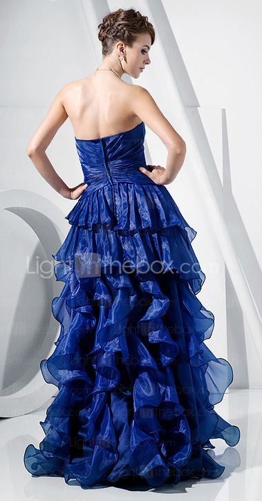 A-line Strapless Floor-length Organza Evening Dress A-line Strapless Floor-length Organza Evening Dress