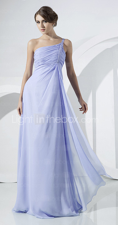 A-line One Shoulder Floor-length Chiffon Evening Dress A-line One Shoulder Floor-length Chiffon Evening Dress