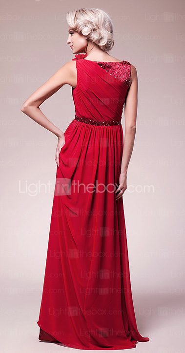 A-line Bateau Floor-length Chiffon Mother of the Bride Dress