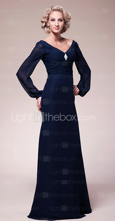 Trumpet/Mermaid V-neck Floor-length Chiffon Mother of the Bride Dress Trumpet/Mermaid V-neck Floor-length Chiffon Mother of the Bride Dress