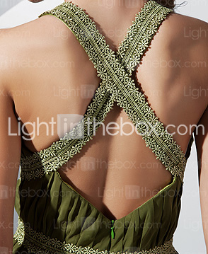 Sheath/Column V-neck Asymmetrical Chiffon Evening Dress 