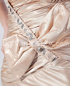 Trumpet/Mermaid V-neck Sweep/Brush Train Charmeuse Evening Dress 
