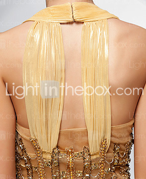 Sheath/Column Straps Floor-length Chiffon Tulle Evening Dress
