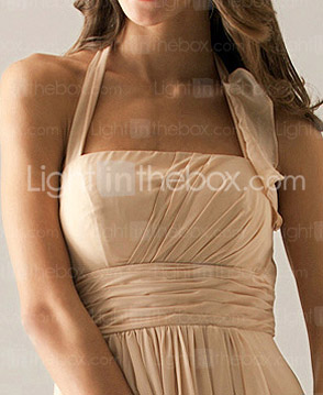 Empire Halter Floor-length Chiffon Bridesmaid Dress