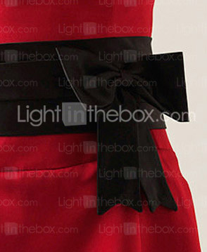 A-line Strapless Knee-length Satin Bridesmaid/Wedding Party Dress 