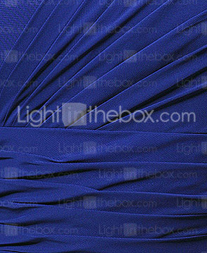 Sheath/ Column One Shoulder Floor-length Chiffon Elastic Woven Satin Bridesmaid Dress