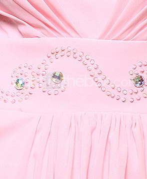 High Low Sweetheart Chiffon Evening Dress With Beadings