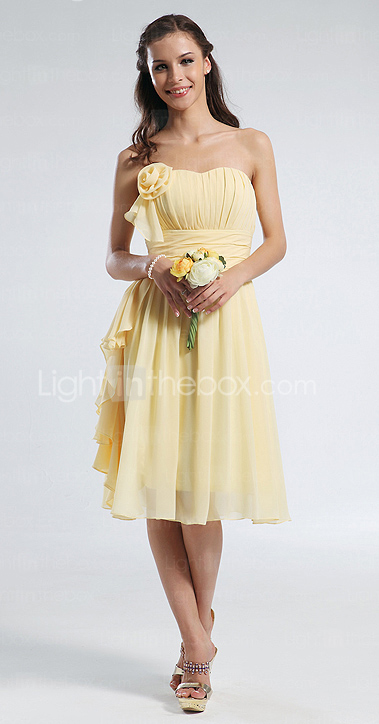 A-line Princess Sweetheart Knee-length Chiffon Bridesmaid Dress A-line Princess Sweetheart Knee-length Chiffon Bridesmaid Dress