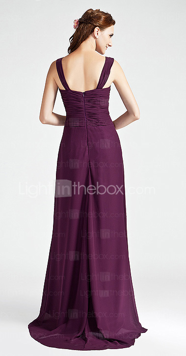 A-line Sweetheart  Floor-length Chiffon Bridesmaid Dress