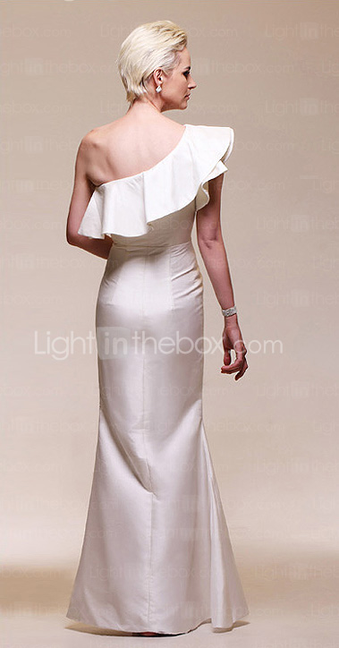 Taffeta Trumpet/Mermaid One Shoulder Floor-length Evening Dress inspired by Renee Bargh 