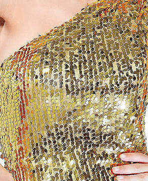 Sequined Trumpet/ Mermaid One Shoulder Sweep/ Brush Train Evening Dress inspired by Elizabeth Banks