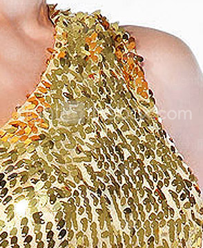 Sequined Trumpet/ Mermaid One Shoulder Sweep/ Brush Train Evening Dress inspired by Elizabeth Banks