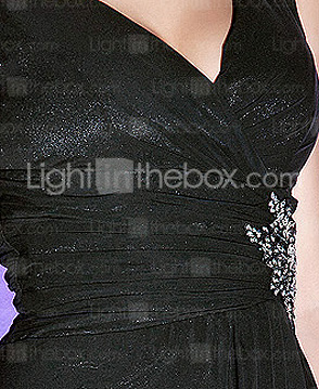 A-line V-neck Knee-length Chiffon Cocktail Dress
