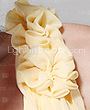Sheath/ Column One Shoulder Knee-length Chiffon Over Satin Bridesmaid Dress