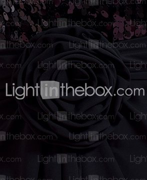  A-line Sweetheart Knee-length Chiffon Over Sequins Cocktail Dress With Flower