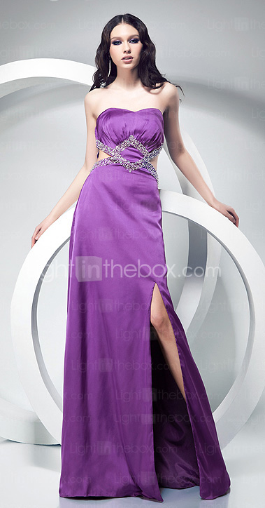 Sheath/Column Sweetheart Floor-length Elastic Woven Satin Evening Dress