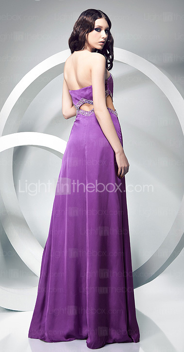 Sheath/Column Sweetheart Floor-length Elastic Woven Satin Evening Dress