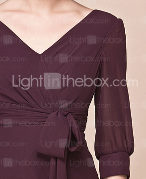 Trumpet/Mermaid V-neck Tea-length Chiffon Mother Of The Bride Dress Trumpet/Mermaid V-neck Tea-length Chiffon Mother Of The Bride Dress