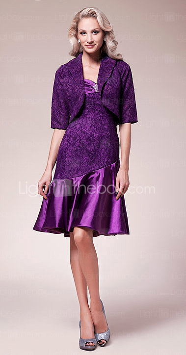 ERLGARD - Kleid für die Brautmutter aus Elastisch gewebte Seide und Spitze