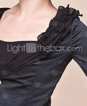  A-line Spaghetti Strap Knee-length Chiffon And Satin Mother Of The Bride Dress