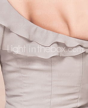 Sheath/Column One Shoulder Floor-length Chiffon And Stretch Satin Mother Of The Bride Dress