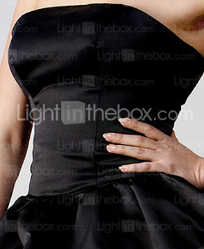 Clearance!Ball Gown Strapless Knee-length Satin Bridesmaid/ Wedding Party Dress