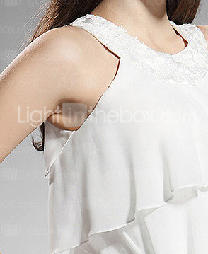 Chiffon Sheath/ Column Jewel Knee-length Cocktail/ Homecoming Dress