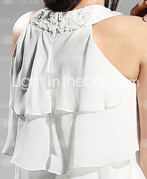 Chiffon Sheath/ Column Jewel Knee-length Cocktail/ Homecoming Dress