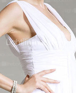 Chiffon Sheath/ Column V-neck Floor-length Evening Dress