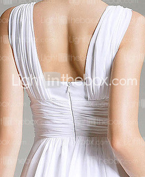 Chiffon Sheath/ Column V-neck Floor-length Evening Dress