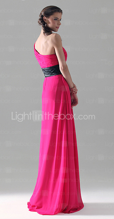 Sheath/ Column One Shoulder Floor-length Chiffon/ Mading Bridesmaid/ Wedding Party Dress