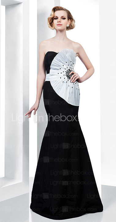 Trumpet/Mermaid Sweetheart Strapless Floor-length Taffeta Evening Dress 
