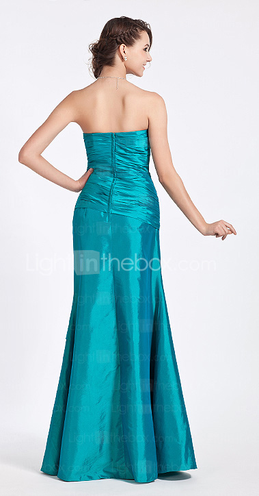 Trumpet/Mermaid Strapless Floor-length Taffeta Bridesmaid Dress