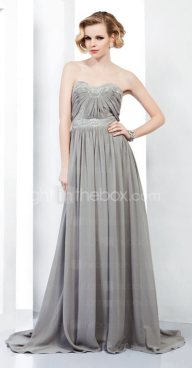 A-line Sweetheart Chiffon Evening Dress with Beading Draping inspired by Selena Gomez at Emmy Awards A-line Sweetheart Chiffon Evening Dress with Beading Draping inspired by Selena Gomez at Emmy Awards