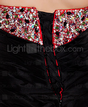 haut bas A-ligne sweetheart asymétrique robe de soirée en taffetas