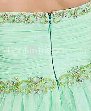 bainha / coluna namorada do assoalho-comprimento vestido de noite de tule