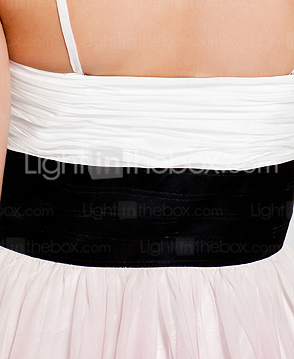  Sheath / Column Spaghetti Straps Floor-length Chiffon Evening Dress
