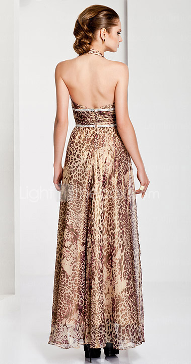 Sheath / Column Halter Floor-length Chiffon Evening Dress Sheath / Column Halter Floor-length Chiffon Evening Dress