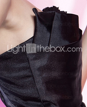 Sheath/ Column Strapless Short/ Mini Chiffon Satin Cocktail Dress