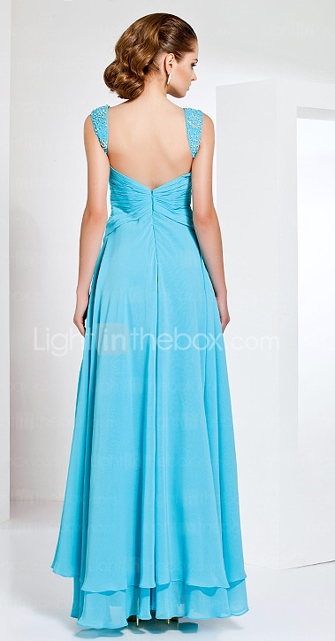 Sheath/Column Floor-length Chiffon Evening Dress With Straps Sheath/Column Floor-length Chiffon Evening Dress With Straps