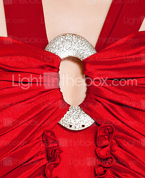 Trumpet / Mermaid Straps Sweep / Brush Train Taffeta Evening Dress Trumpet / Mermaid Straps Sweep / Brush Train Taffeta Evening Dress