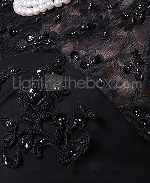 A-line Jewel Tea-length Chiffon Mother of the Bride Dress