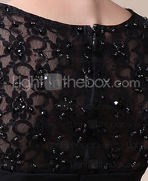 A-line Jewel Tea-length Chiffon Mother of the Bride Dress
