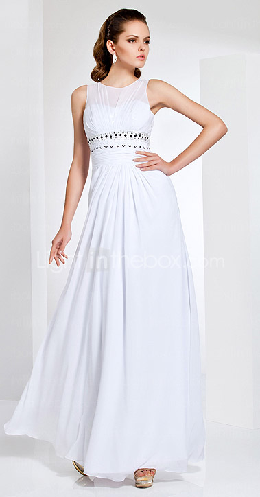 Sheath/Column Jewel Neck Floor-length Chiffon Evening Dress Sheath/Column Jewel Neck Floor-length Chiffon Evening Dress