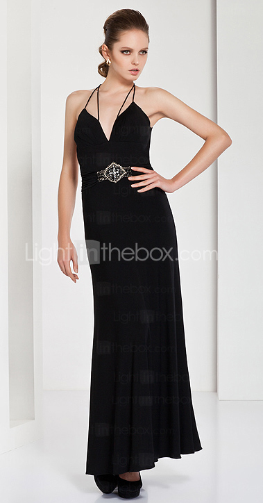 Sheath/ Column Spaghetti Straps Floor-length Jersey Evening Dress Sheath/ Column Spaghetti Straps Floor-length Jersey Evening Dress