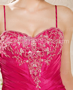 A-line Spaghetti Straps Floor-length Taffeta Tulle Evening Dress A-line Spaghetti Straps Floor-length Taffeta Tulle Evening Dress