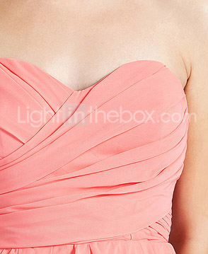 Sheath/ Column Sweetheart Short/ Mini Chiffon Bridesmaid Dress