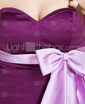 Trumpet/Mermaid Sweetheart Floor-length Satin Bridesmaid Dress With Bow(s) Trumpet/Mermaid Sweetheart Floor-length Satin Bridesmaid Dress With Bow(s)