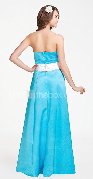 A-line Strapless Floor-length Satin Bridesmaid Dress A-line Strapless Floor-length Satin Bridesmaid Dress
