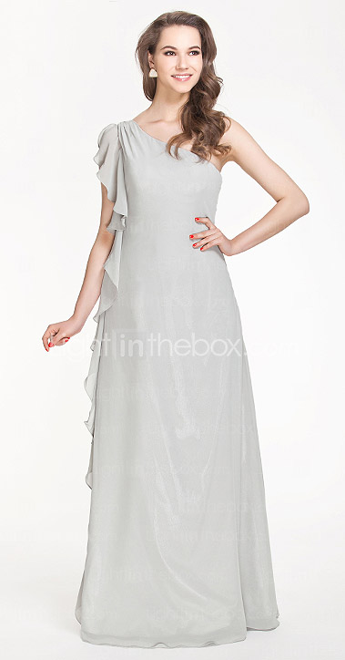 A-line One Shoulder Floor-length Chiffon Bridesmaid Dress A-line One Shoulder Floor-length Chiffon Bridesmaid Dress